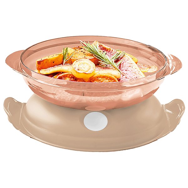 Tupperware Tigela Cristal Pop Oval 1,1 litro Rosa Chá