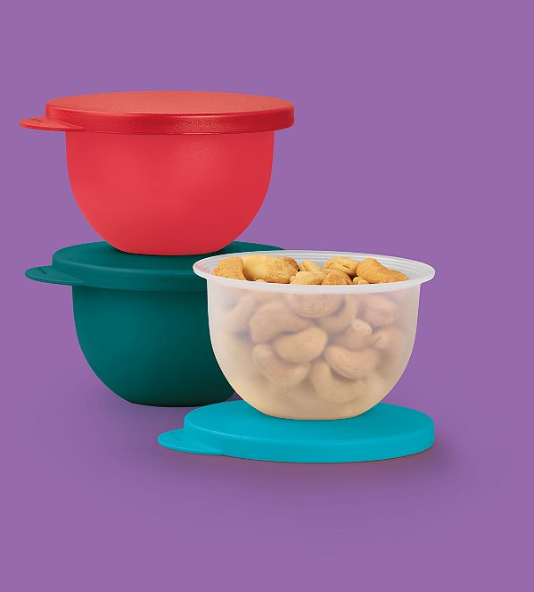 Kit Tupperware Tigela Murano 200ml 3 peças Cores
