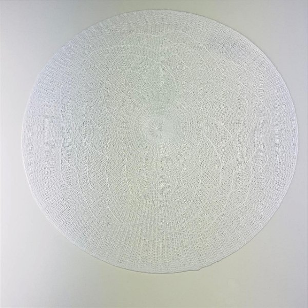 Jogo Americano Poliester Redondo Branco 38cm