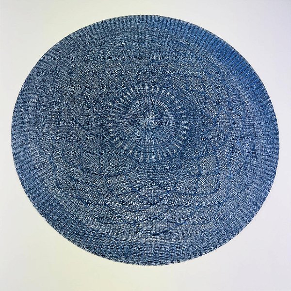 Jogo Americano Poliester Redondo Azul Marinho 38cm