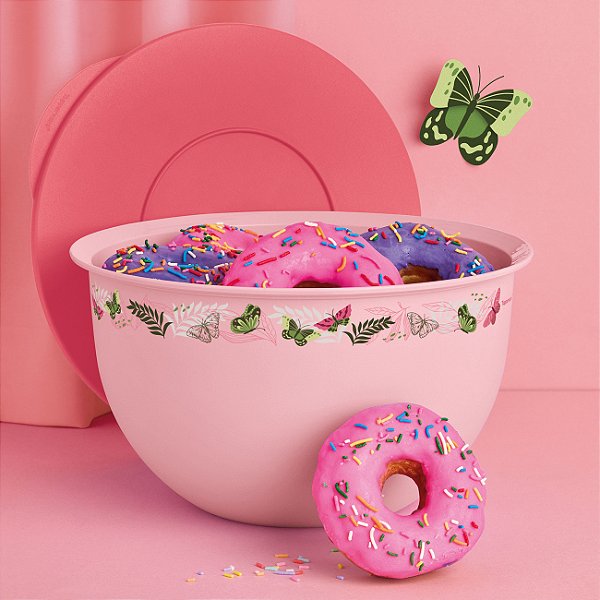 Tupperware Tigela Murano Borboletas 4,3 Litros Rosa