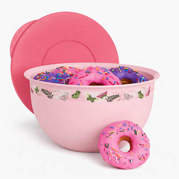 Tupperware Tigela Murano Borboletas 4,3 Litros Rosa