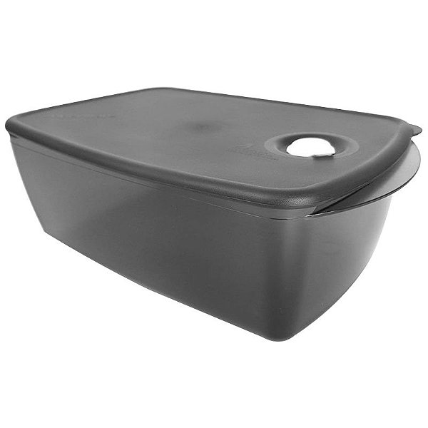 Tupperware Cristalware Retangular Preto Policarbonato 3,5 litros