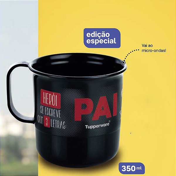 Tupperware Caneca Pai 350ml Preto