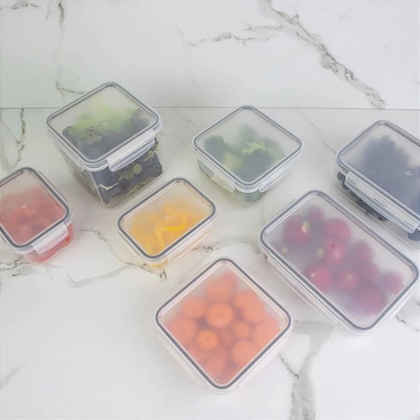 Pote organizador de geladeira retangular 870ml Linha Click
