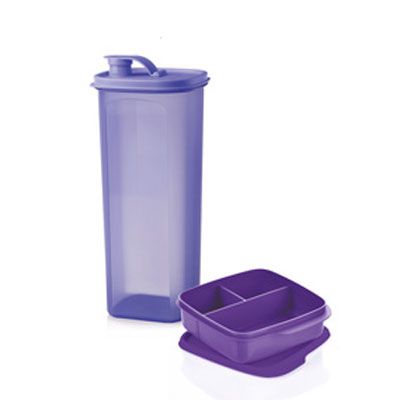 Tupperware Guarda Suco Slim 2 Litros + Basic Line 550ml Roxa