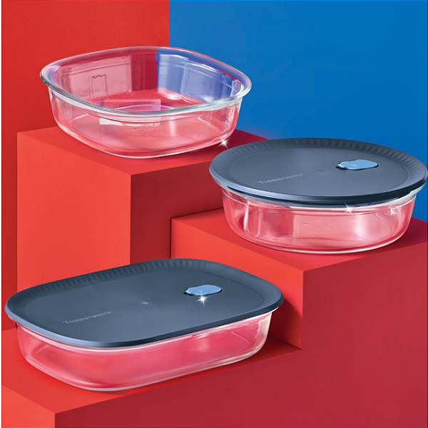 Kit Tupperware Travessa Vitrea 3 Peças