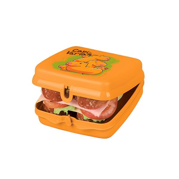 Tupperware Porta Sanduíche Capivaras Laranja