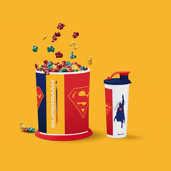 Kit Tupperware Instântanea Mágica + Copo Superman 2 Peças