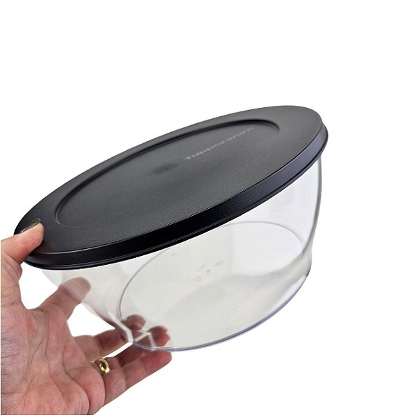 Tupperware Tigela Clear 2,4 litros Transparente e Preta