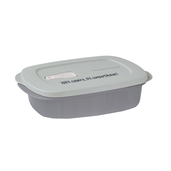 Tupperware Tigela Cristalwave Retangular com Divisórias Geração ll 1 litro Cinza