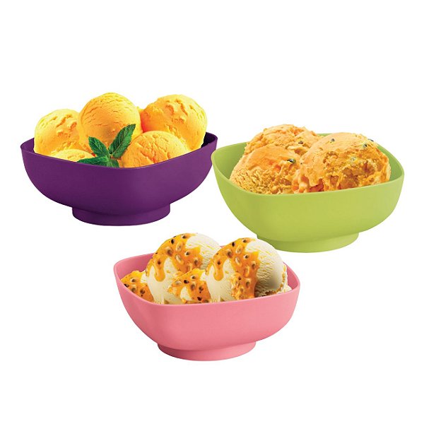 Tupperware Tigelinha Quadrada 300ml Kit 3 peças