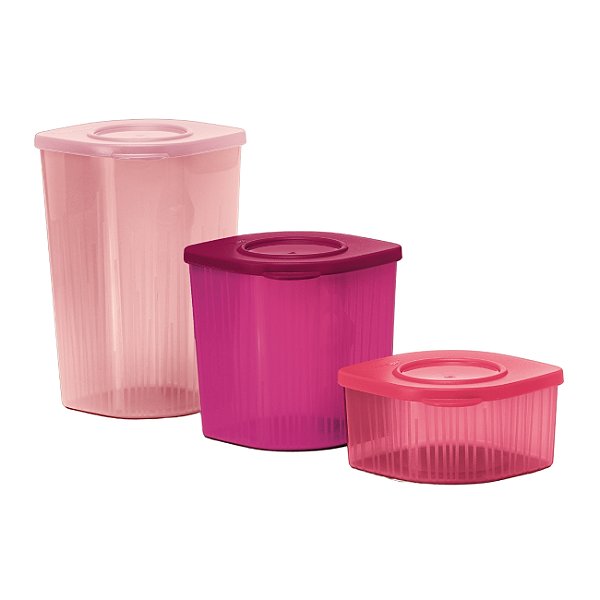 Tupperware Fresh Box Quadrada 3 peças