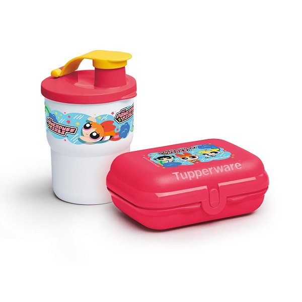 Kit Tupperware Copo Colors 225ml + Tupper Snack Powerpuff Girls 2 peças