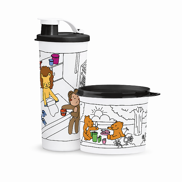 Kit Tupperware Redondinha + Copo com Bico Criar e Brincar
