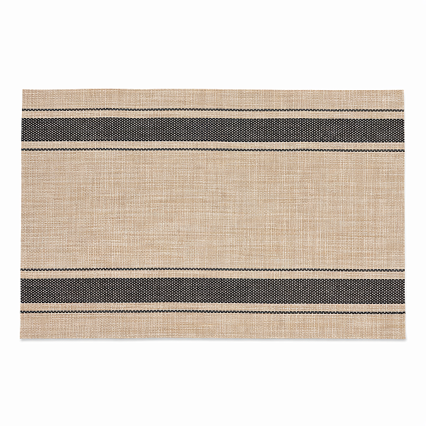 Jogo Americano de Pvc Mesa Posta Bege e Preto 30x45cm