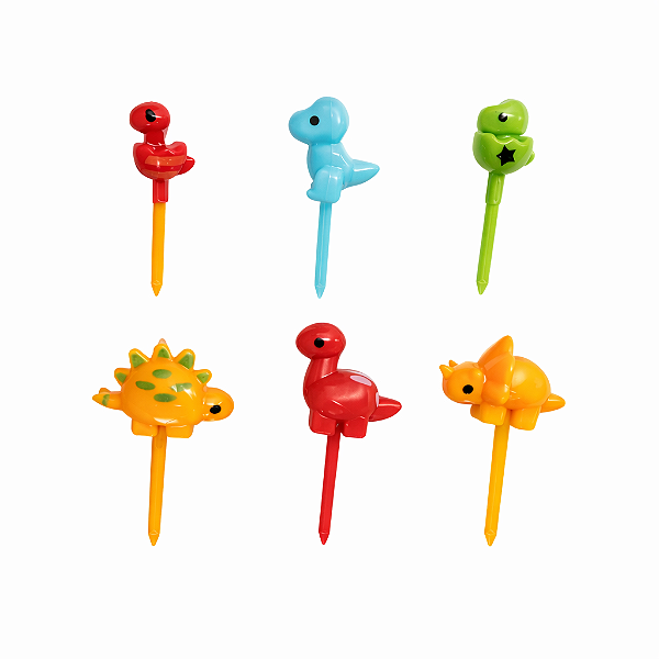 Kit Garfinho Petisco para Frutas 6 Peças Dinoussarios