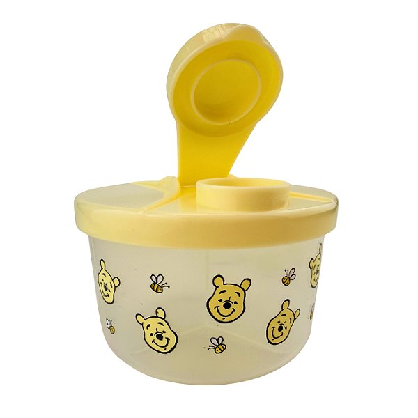 Dosador de Leite em Pó Babay Disney Ursinho Pooh Transparente e Amarelo
