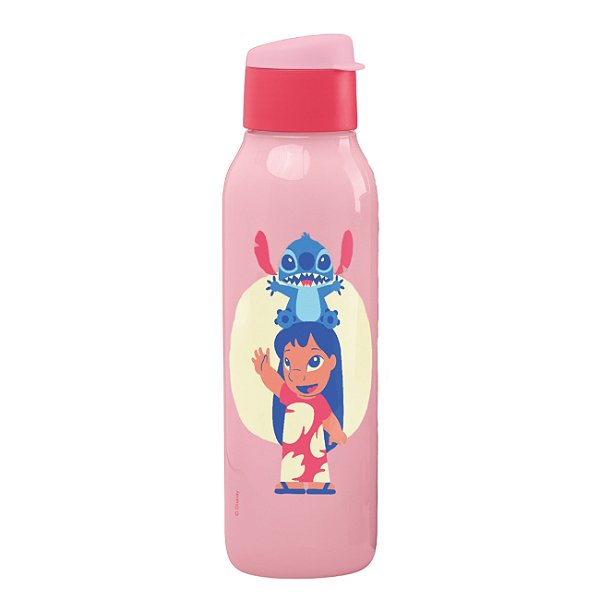 Garrafa Tupperware Eco Tupper Plus Stitch Ohana 750ml Rosa
