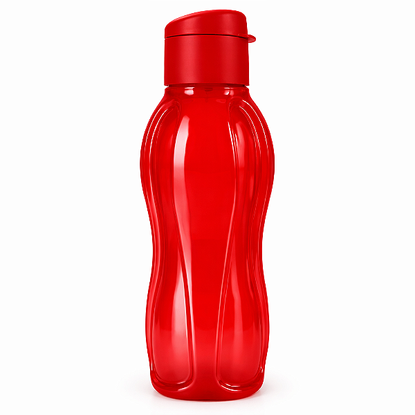 Garrafa Tupperware Eco Tupper 1 litro Plus Vermelho com Glitter