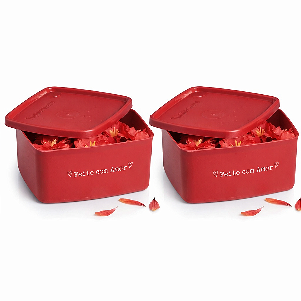 Kit Tupperware Jeitosinho 400ml Feito com Amor 2 peças