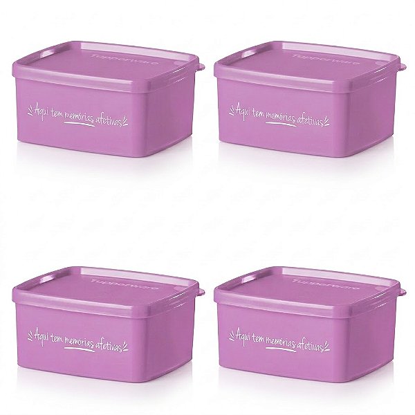 kit Tupperware Jeitosinho 400ml Aqui tem Memórias Afetivas 4 peças