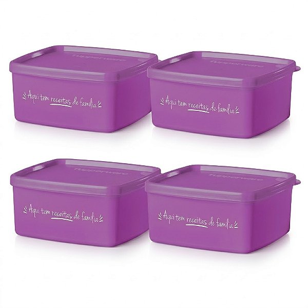 kit Tupperware Jeitosinho 400ml Aqui tem Receitas de Familia 4 peças