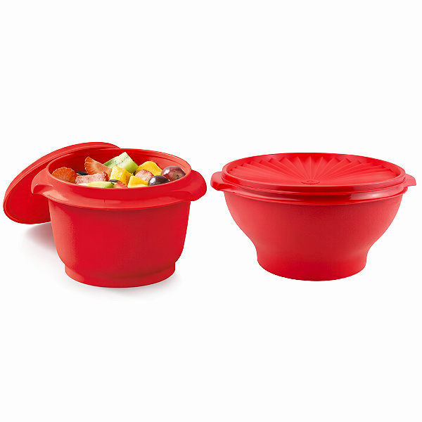 Kit Tupperware Tigela Sensação 2 Peças Vermelho