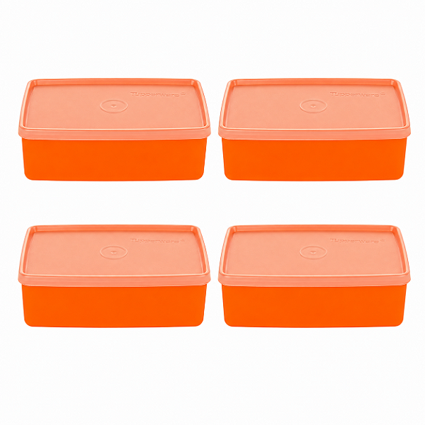 Tupperware Refri box 400ml Laranja 4 peças