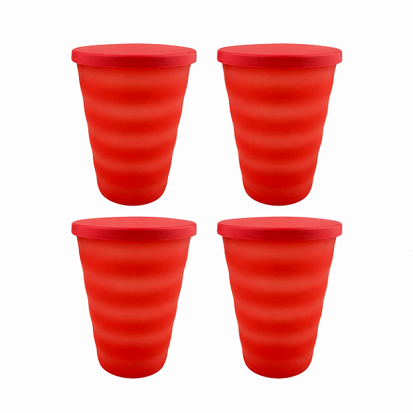Kit Tupperware Copo Murano 500ml Melancia 4 peças