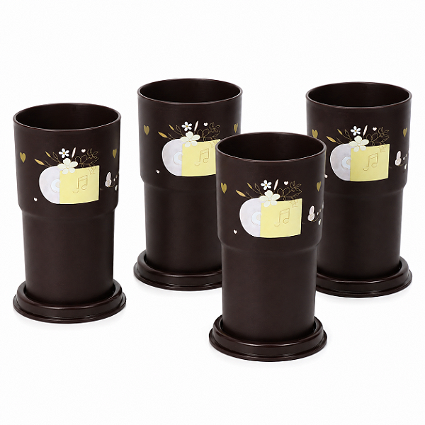 Kit Tupperware Copo Colors 350ml Simone Mendes No Ritmo do Coração 4 peças