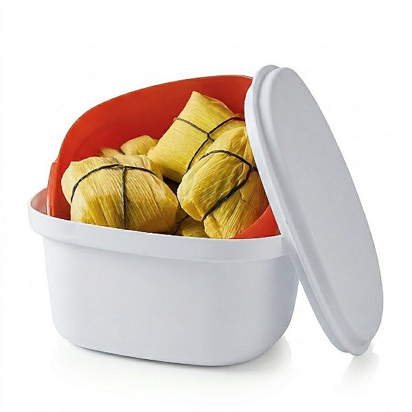 Tupperware Múltipla 2,5 Litros Branca e Vermelha