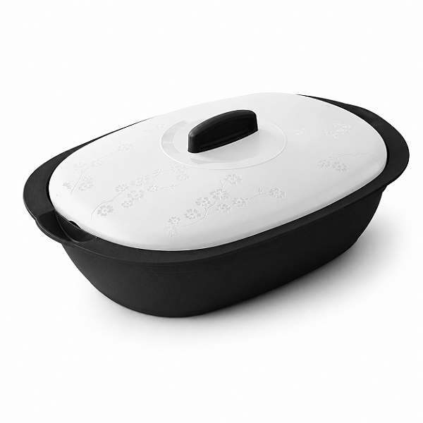 Tupperware Travessa Oval Actualité 1,7 litro Preto e Branco