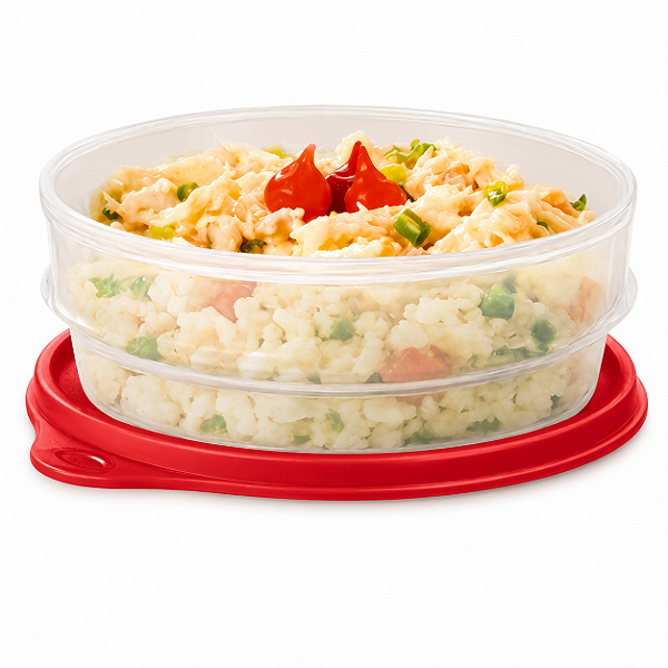 Tupperware Pote Dinâmico 400ml Transparente e Vermelho