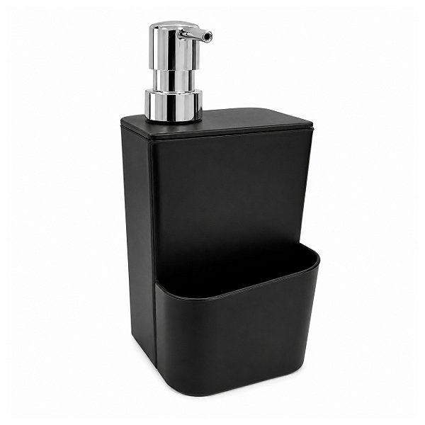 Porta Detergente Dispenser Líquido Esponja Organizador Pia 650ml Preto