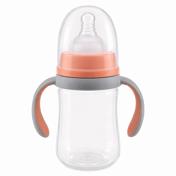 Mamadeira Infantil com Alça 240ml Rosa