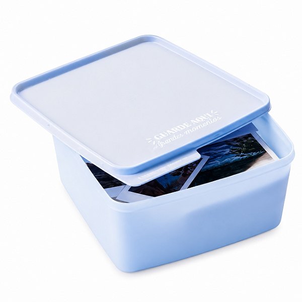 Tupperware Basic Line Guarde Aqui Boas Memórias 2,5 litros Azul