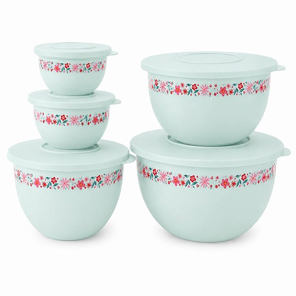 Kit Tupperware Tigela Murano Pétalas 5 peças
