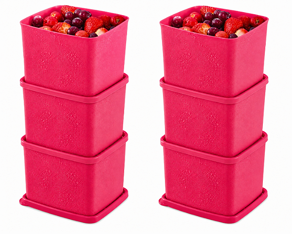 Kit Tupperware Jeitoso 800ml Rosa Flamingo 6 peças