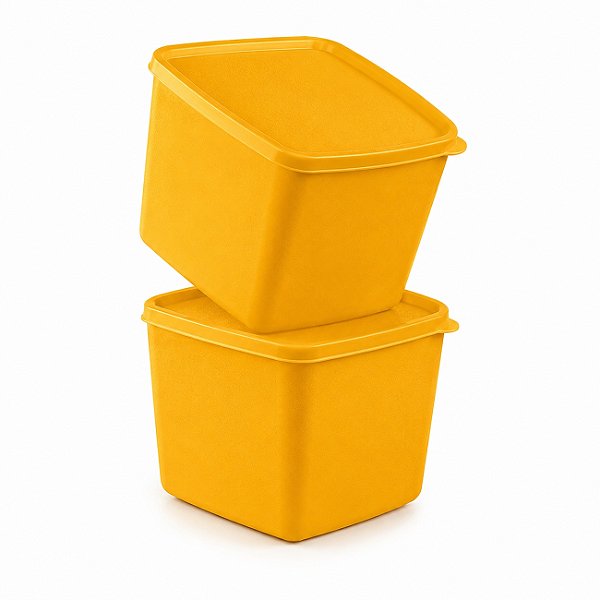 Kit Tupperware Jeitoso 800ml Amarelo Açafrão 2 peças