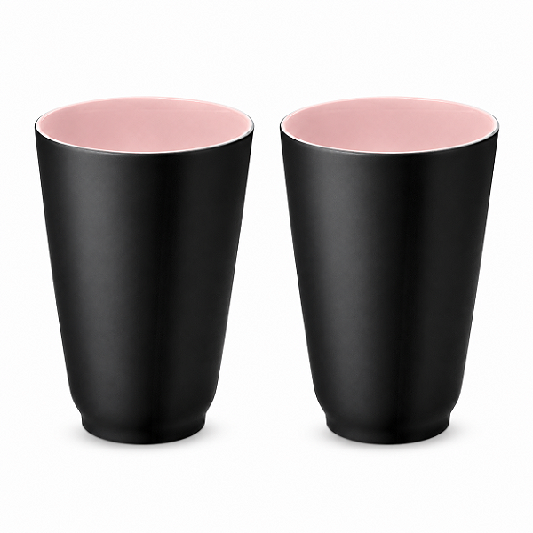 Kit Tupperware Copo Allegra 450ml Preto e Rosa Algodão Doce 2 peças