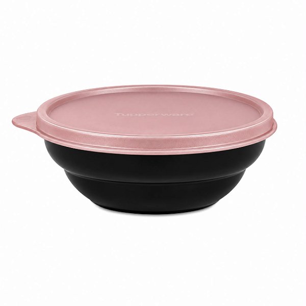 Tupperware Tigela Pragela 450ml Preta e Rosa Algodão Doce