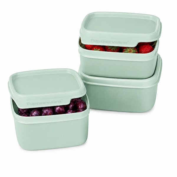 Kit Tupperware Basic Line 160ml Verde Mint 3 Peças