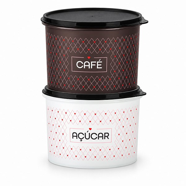 Kit Tupperware Caixa Café e Açúcar Simone Mendes 2 peças