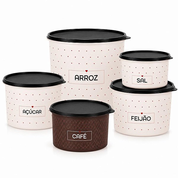 Kit Tupperware Caixa Mantimento Simone Mendes 5 peças
