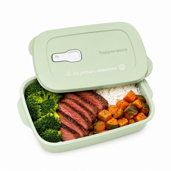 Tupperware Tigela Cristalwave Retangular Geração ll 1 litro Verde