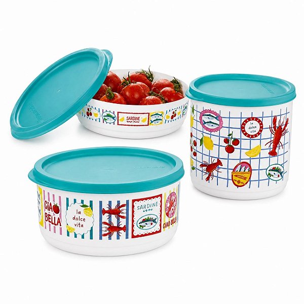 Kit Tupperware Refri Line Redondo Dolce Vita 3 peças