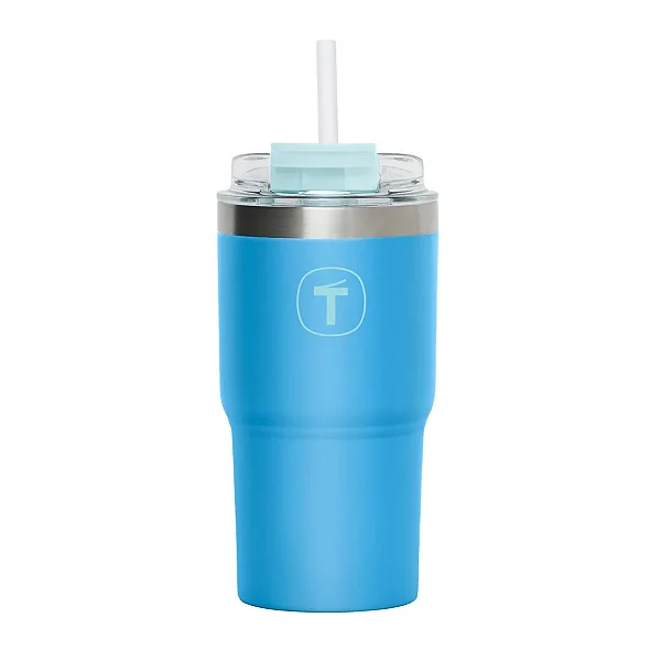 Tupperware Copo Térmico Big T com Canudo 630ml Azul Grécia