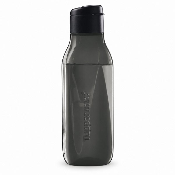Tupperware Garrafa Eco Tupper Quadrada Plus 1 litro Black