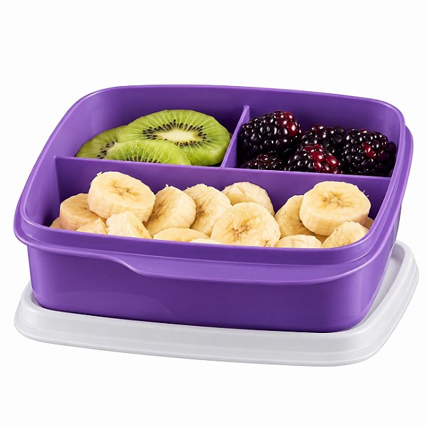 Tupperware Basic Line com Divisórias 550ml Roxo Uva